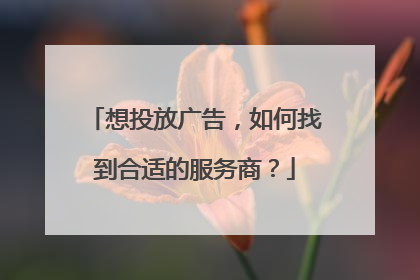 想投放广告,如何找到合适的服务商?