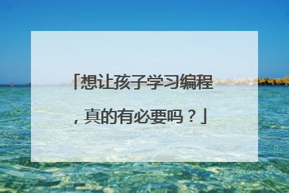 想让孩子学习编程,真的有必要吗?