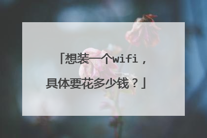 想装一个wifi，具体要花多少钱？