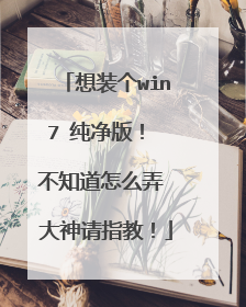 想装个win7 纯净版！ 不知道怎么弄 大神请指教！