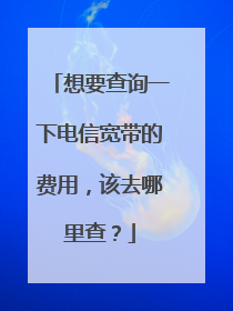 想要查询一下电信宽带的费用,该去哪里查?