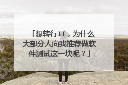 想转行IT，为什么大部分人向我推荐做软件测试这一块呢？