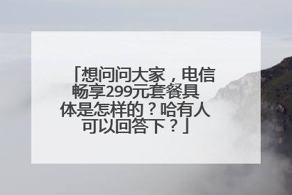想问问大家，电信畅享299元套餐具体是怎样的？哈有人可以回答下？