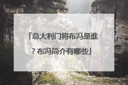 意大利门将布冯是谁？布冯简介有哪些