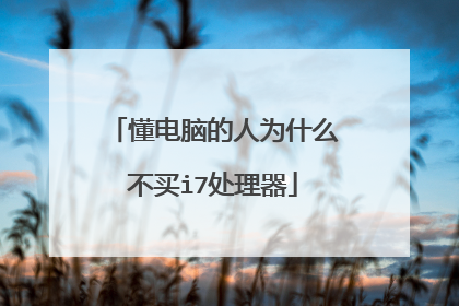 懂电脑的人为什么不买i7处理器