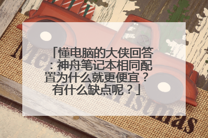 懂电脑的大侠回答:神舟笔记本相同配置为什么就更便宜?有什么缺点呢?