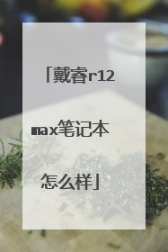 戴睿r12max笔记本怎么样