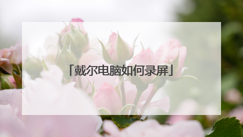 戴尔电脑如何录屏