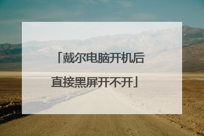 戴尔电脑开机后直接黑屏开不开
