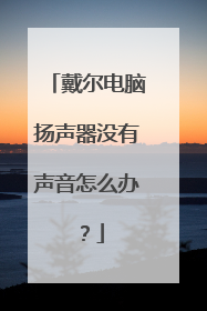 戴尔电脑扬声器没有声音怎么办?