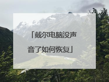 戴尔电脑没声音了如何恢复