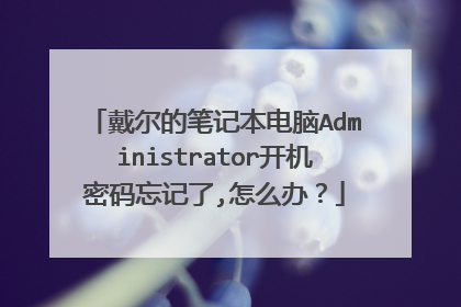 戴尔的笔记本电脑Administrator开机密码忘记了,怎么办？