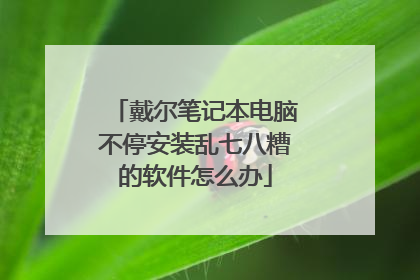 戴尔笔记本电脑不停安装乱七八糟的软件怎么办
