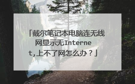 戴尔笔记本电脑连无线网显示无Internet,上不了网怎么办?