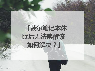 戴尔笔记本休眠后无法唤醒该如何解决?