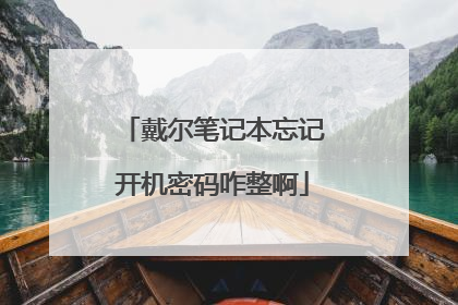 戴尔笔记本忘记开机密码咋整啊