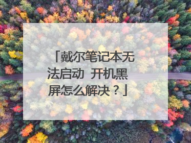 戴尔笔记本无法启动 开机黑屏怎么解决?
