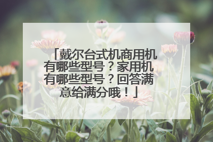 戴尔台式机商用机有哪些型号？家用机有哪些型号？回答满意给满分哦！
