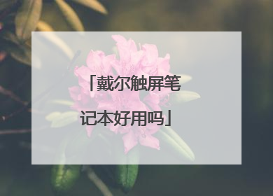 戴尔触屏笔记本好用吗