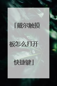 戴尔触摸板怎么打开快捷键