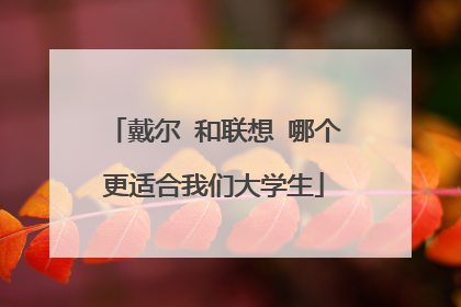 戴尔 和联想 哪个更适合我们大学生