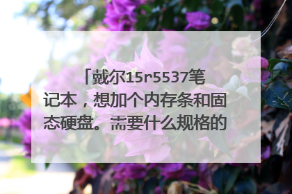 戴尔15r5537笔记本,想加个内存条和固态硬盘。需要什么规格的,就大神指导!