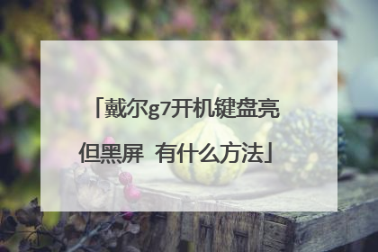 戴尔g7开机键盘亮但黑屏 有什么方法