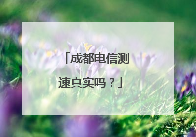 成都电信测速真实吗?