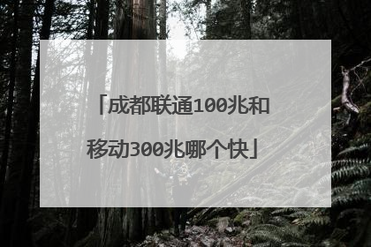 成都联通100兆和移动300兆哪个快