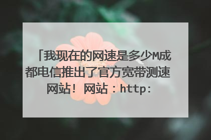 我现在的网速是多少M成都电信推出了官方宽带测速网站! 网站:http://speed.sc.cninfo.net
