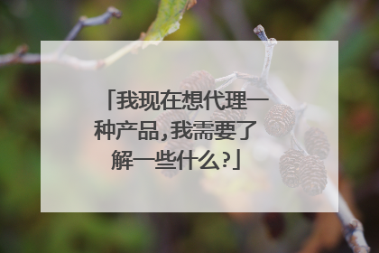 我现在想代理一种产品,我需要了解一些什么?