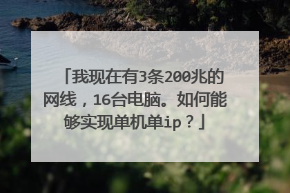 我现在有3条200兆的网线，16台电脑。如何能够实现单机单ip？