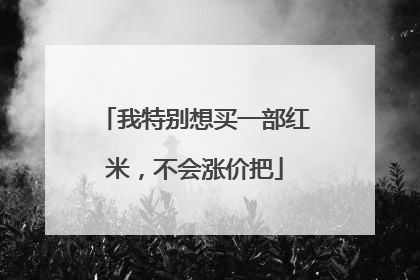 我特别想买一部红米,不会涨价把