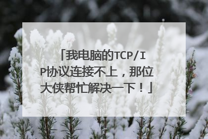 我电脑的TCP/IP协议连接不上，那位大侠帮忙解决一下！