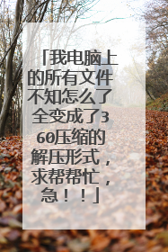 我电脑上的所有文件不知怎么了全变成了360压缩的解压形式,求帮帮忙,急!!