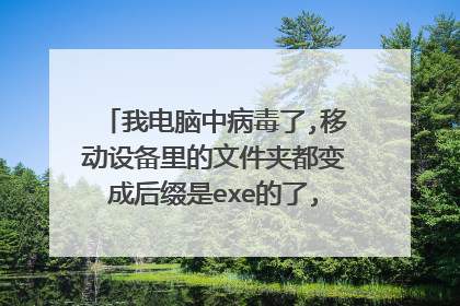 我电脑中病毒了,移动设备里的文件夹都变成后缀是exe的了,请问这是什么病毒,我应该怎么才能杀掉