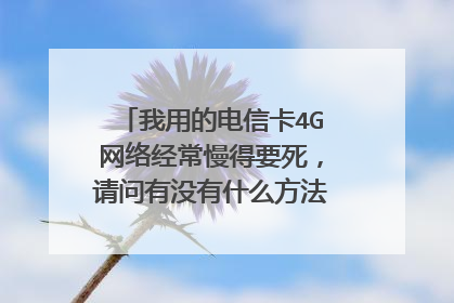 我用的电信卡4G网络经常慢得要死,请问有没有什么方法能够提高一下网速