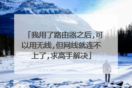 我用了路由器之后,可以用无线,但网线就连不上了,求高手解决