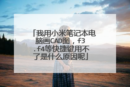 我用小米笔记本电脑画CAD图,f3.f4等快捷键用不了是什么原因呢