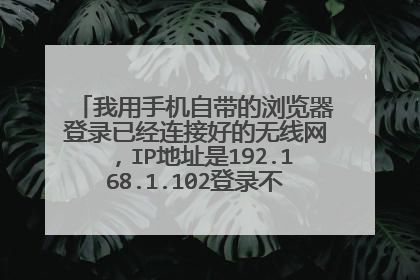 我用手机自带的浏览器登录已经连接好的无线网,IP地址是192.168.1.102登录不进去是怎么回
