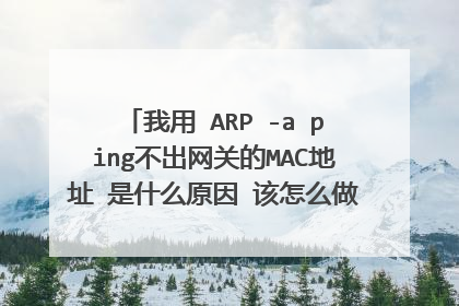 我用 ARP -a ping不出网关的MAC地址 是什么原因 该怎么做才可以ping出来啊 请各位大虾支招哈