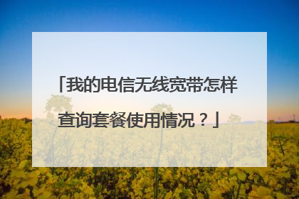 我的电信无线宽带怎样查询套餐使用情况?