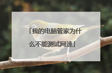 我的电脑管家为什么不能测试网速