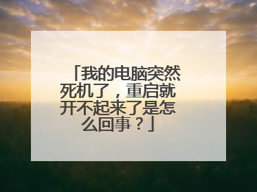 我的电脑突然死机了，重启就开不起来了是怎么回事？