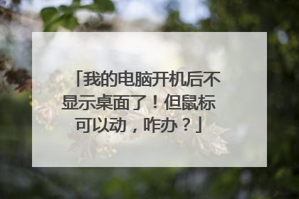 我的电脑开机后不显示桌面了！但鼠标可以动，咋办？