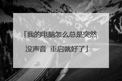 我的电脑怎么总是突然没声音 重启就好了