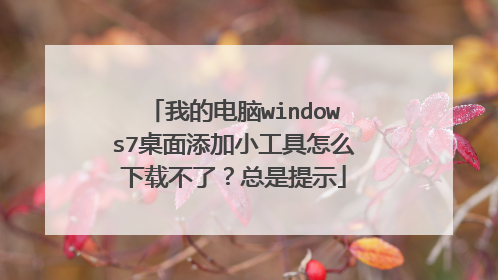 我的电脑windows7桌面添加小工具怎么下载不了?总是提示
