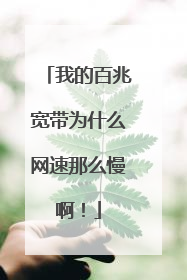 我的百兆宽带为什么网速那么慢啊！