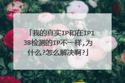 我的真实IP和在IP138检测的IP不一样,为什么?怎么解决啊?