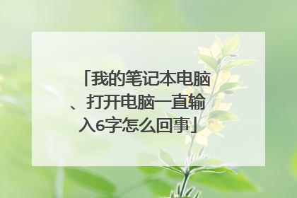 我的笔记本电脑、打开电脑一直输入6字怎么回事